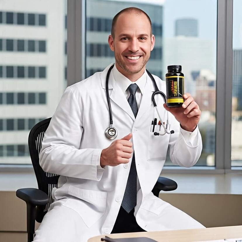 Doctor with product